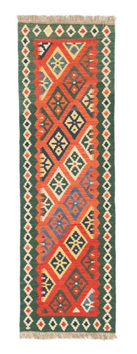 Runner Kelim Carpet - orientalisk matta - 202 x 61 cm - orange