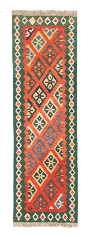 Runner Kelim Carpet - orientalisk matta - 202 x 61 cm - orange