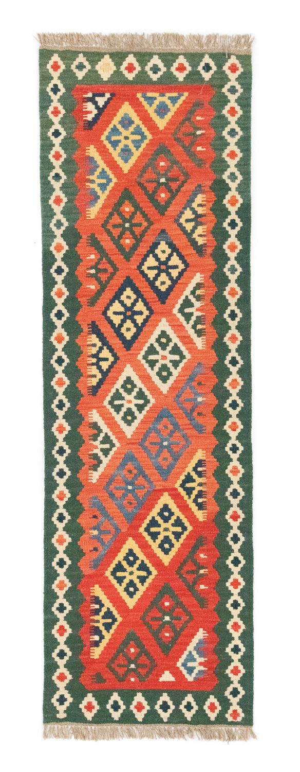 Runner Kelim Carpet - orientalisk matta - 202 x 61 cm - orange