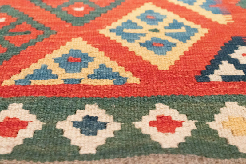 Runner Kelim Carpet - orientalisk matta - 202 x 61 cm - orange