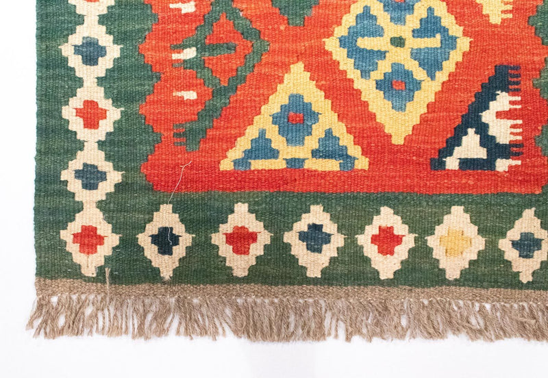 Runner Kelim Carpet - orientalisk matta - 202 x 61 cm - orange