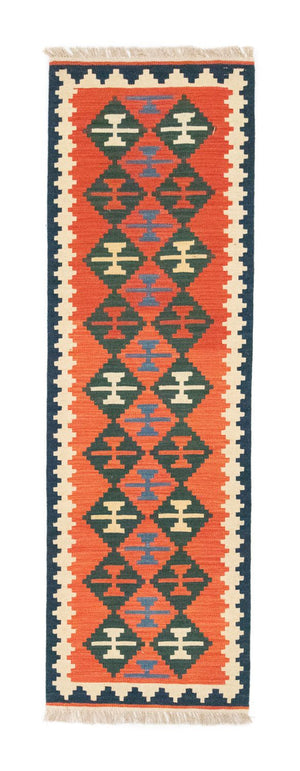 Runner Kelim Carpet - orientalisk matta - 197 x 62 cm - orange