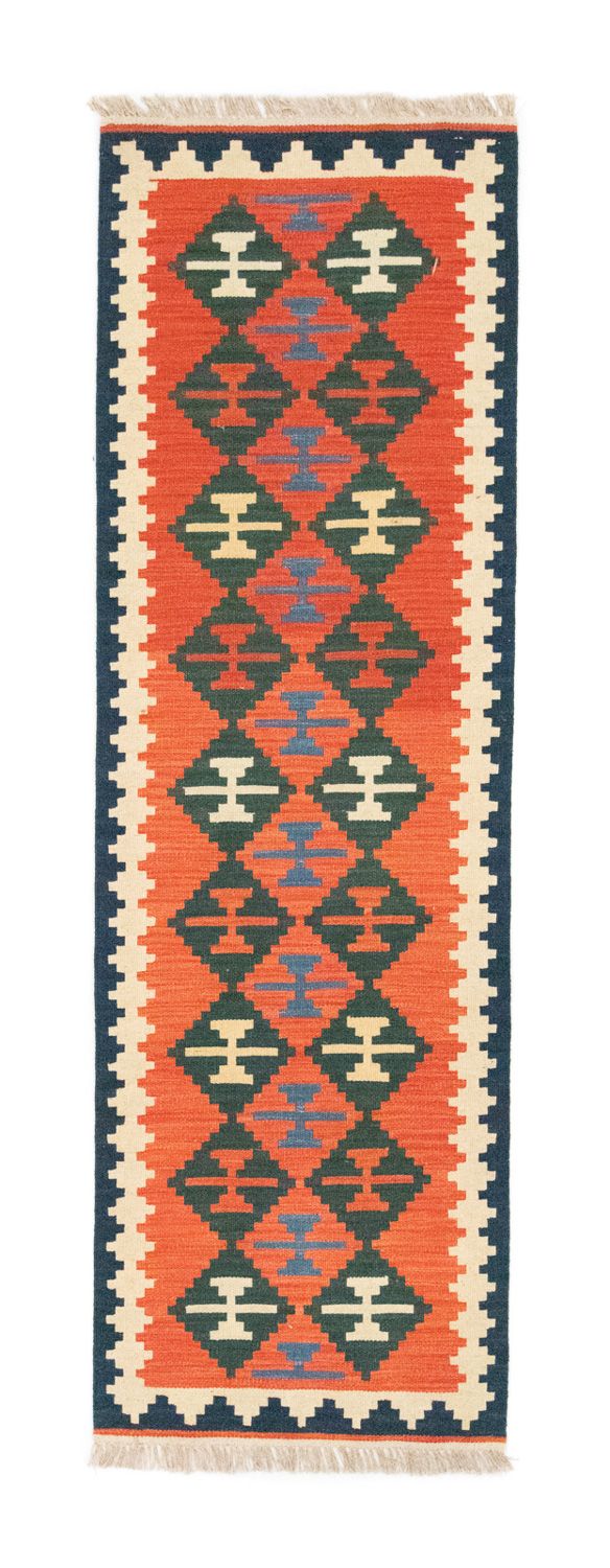 Runner Kelim Carpet - orientalisk matta - 197 x 62 cm - orange