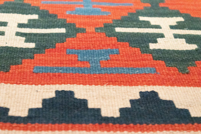 Runner Kelim Carpet - orientalisk matta - 197 x 62 cm - orange