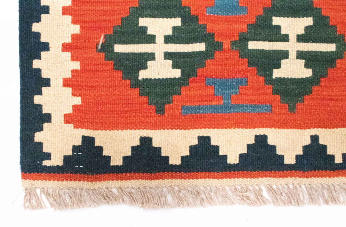 Runner Kelim Carpet - orientalisk matta - 197 x 62 cm - orange