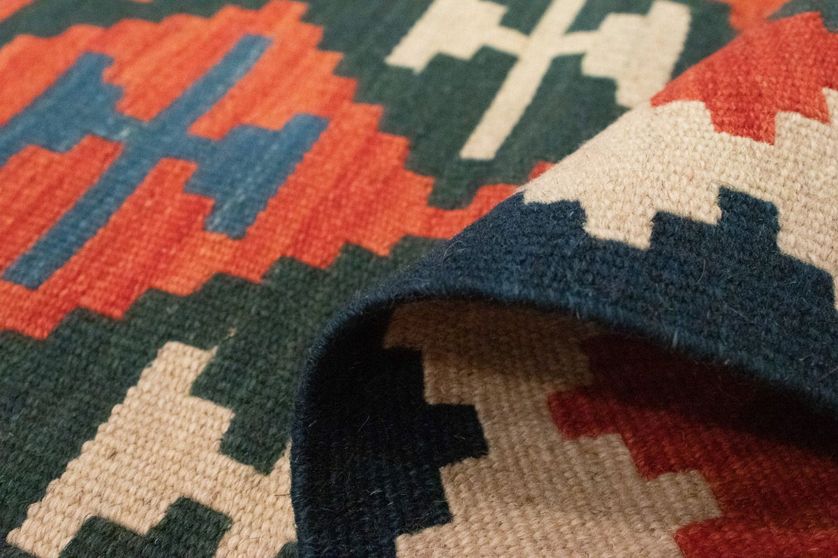 Runner Kelim Carpet - orientalisk matta - 197 x 62 cm - orange