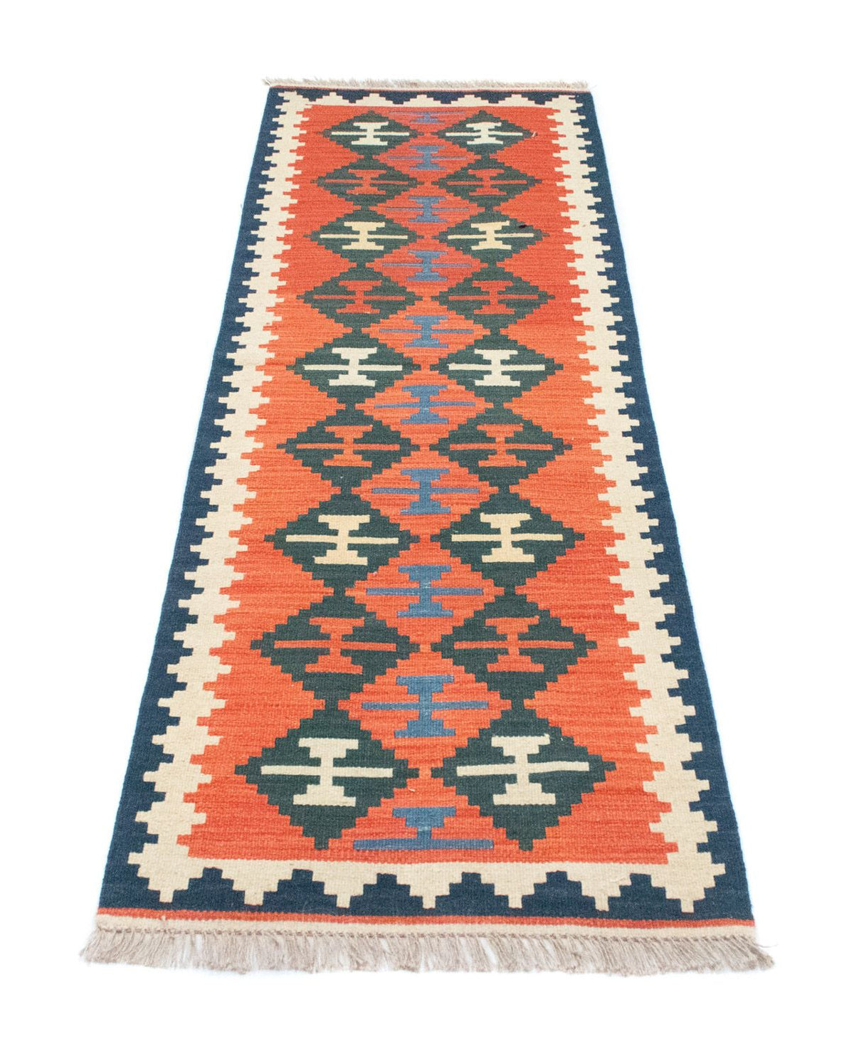 Runner Kelim Carpet - orientalisk matta - 197 x 62 cm - orange