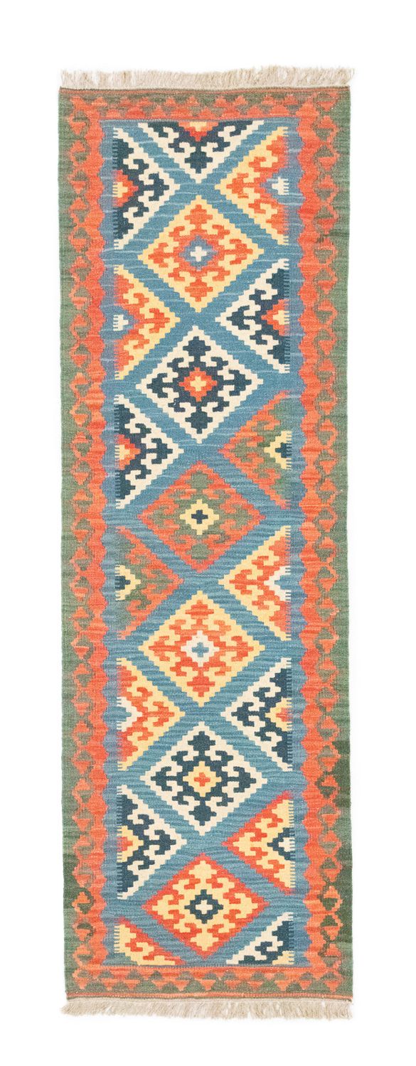 Runner Kelim Carpet - orientalisk matta - 203 x 64 cm - orange