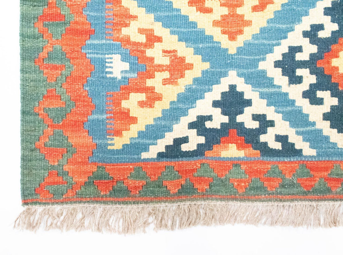 Runner Kelim Carpet - orientalisk matta - 203 x 64 cm - orange