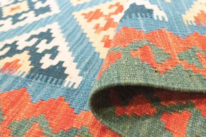 Runner Kelim Carpet - orientalisk matta - 203 x 64 cm - orange