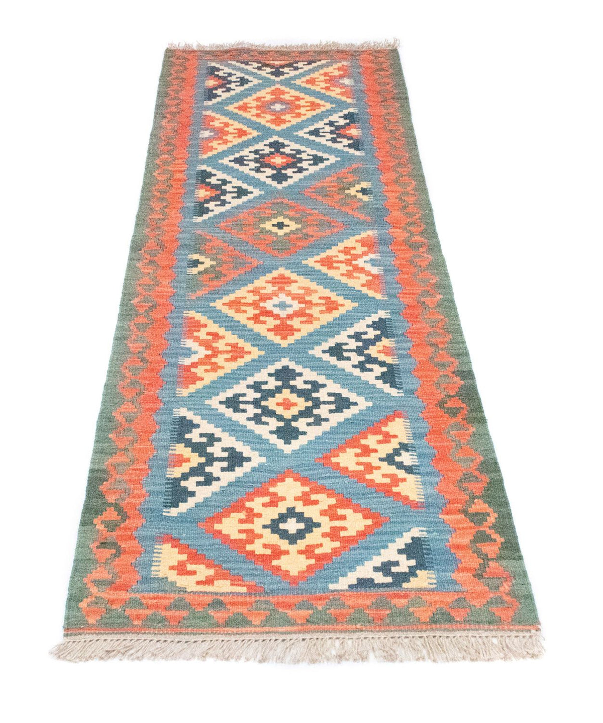 Runner Kelim Carpet - orientalisk matta - 203 x 64 cm - orange