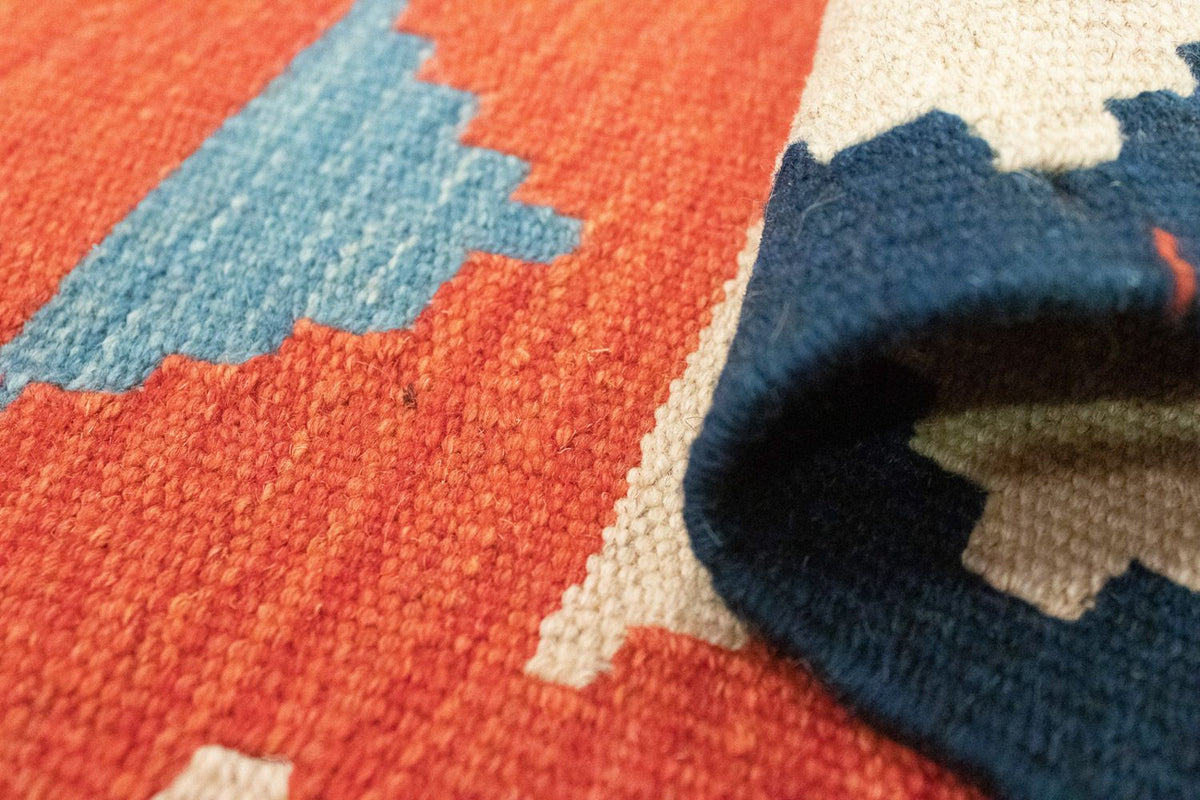 Runner Kelim Carpet - orientalisk matta - 203 x 68 cm - orange