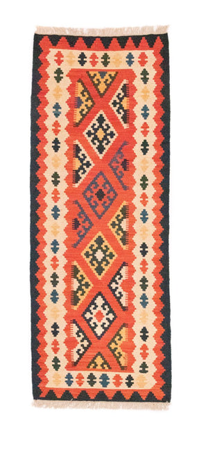 Runner Kelim Carpet - orientalisk matta - 200 x 63 cm - orange