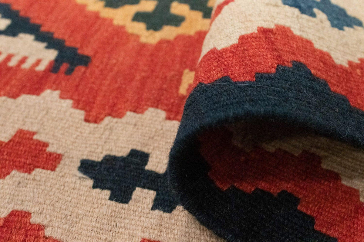 Runner Kelim Carpet - orientalisk matta - 200 x 63 cm - orange