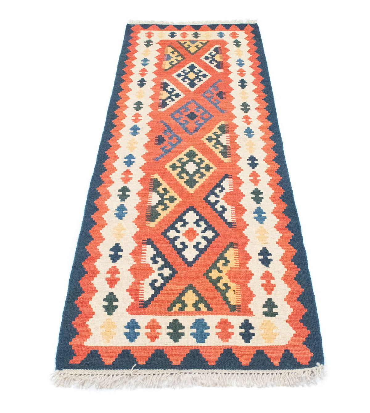 Runner Kelim Carpet - orientalisk matta - 200 x 63 cm - orange
