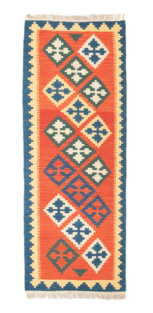 Runner Kelim Carpet - orientalisk matta - 200 x 70 cm - orange