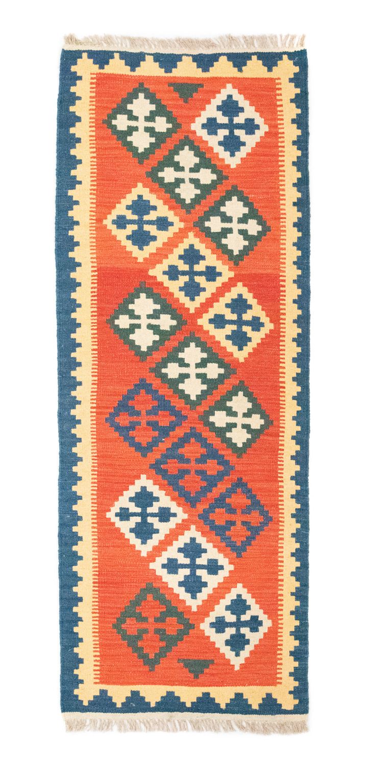 Runner Kelim Carpet - orientalisk matta - 200 x 70 cm - orange