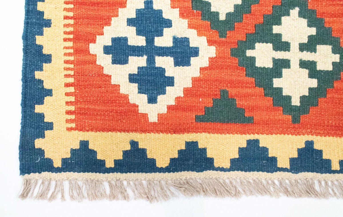 Runner Kelim Carpet - orientalisk matta - 200 x 70 cm - orange