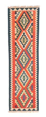Runner Kelim Carpet - orientalisk matta - 204 x 60 cm - orange