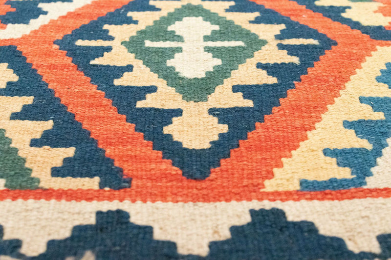 Runner Kelim Carpet - orientalisk matta - 204 x 60 cm - orange