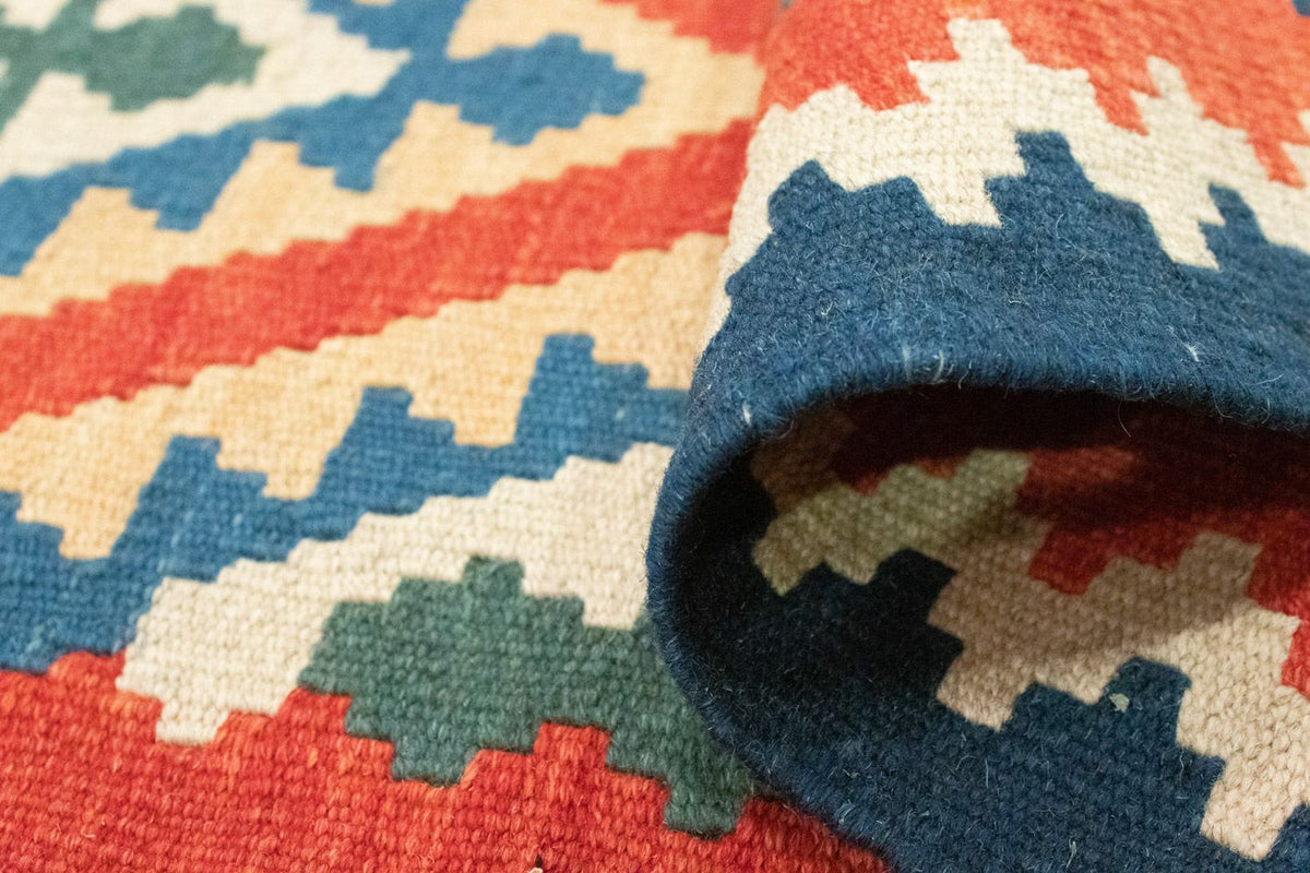 Runner Kelim Carpet - orientalisk matta - 204 x 60 cm - orange