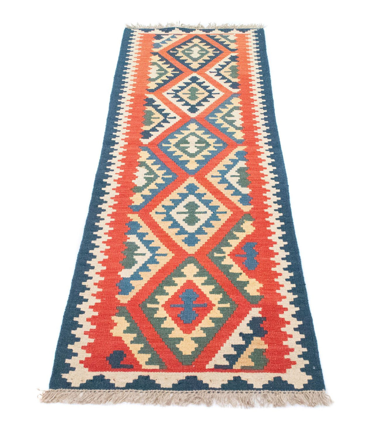 Runner Kelim Carpet - orientalisk matta - 204 x 60 cm - orange