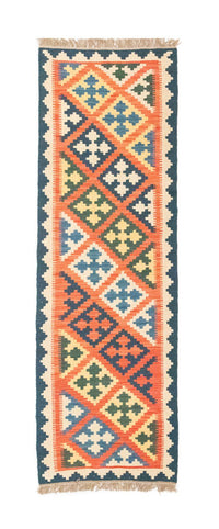 Runner Kelim Carpet - orientalisk matta - 206 x 61 cm - orange