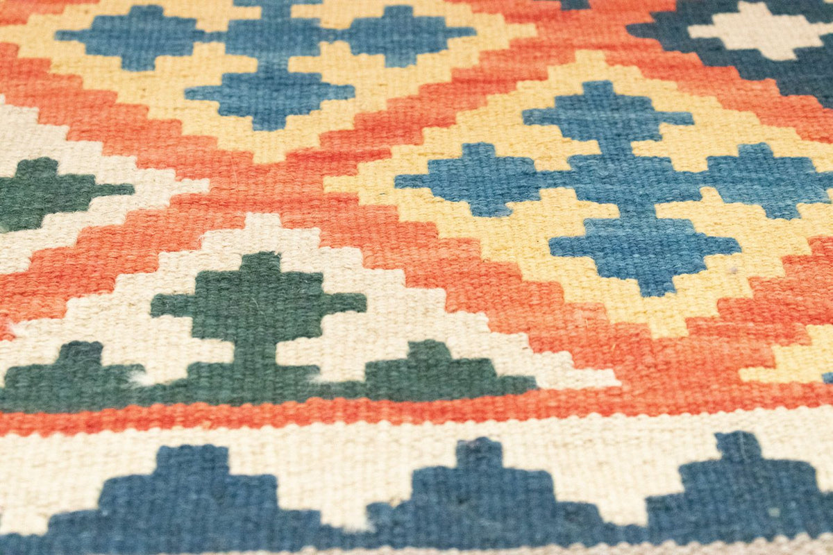 Runner Kelim Carpet - orientalisk matta - 206 x 61 cm - orange