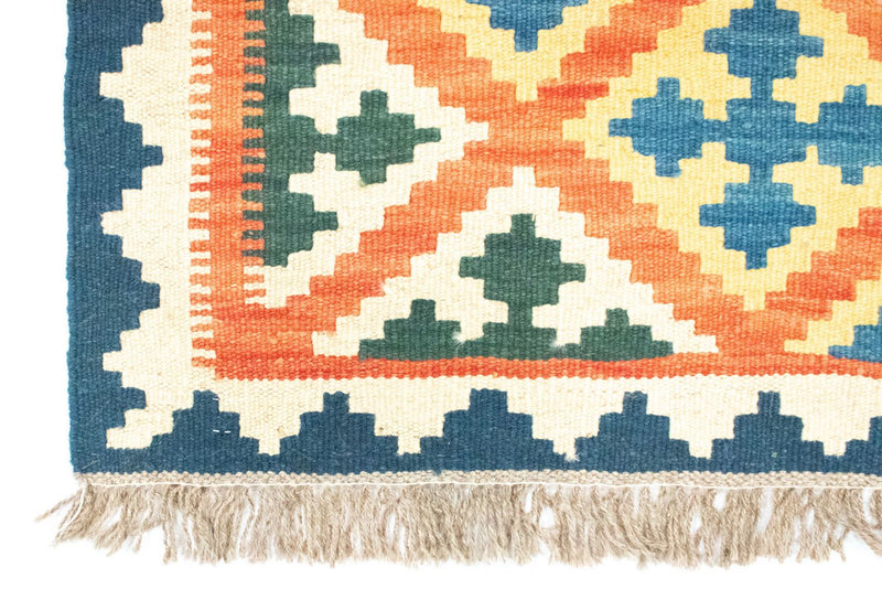 Runner Kelim Carpet - orientalisk matta - 206 x 61 cm - orange