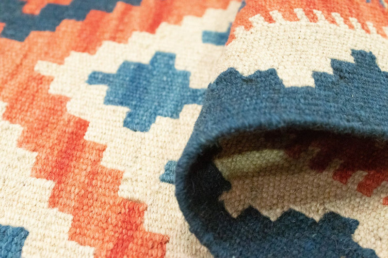 Runner Kelim Carpet - orientalisk matta - 206 x 61 cm - orange