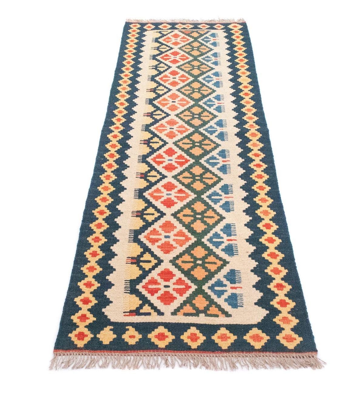 Runner Kelim Carpet - orientalisk matta - 207 x 65 cm - beige
