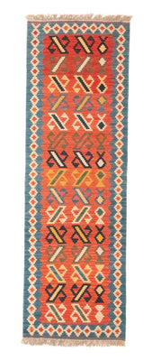 Runner Kelim Carpet - orientalisk matta - 203 x 65 cm - orange