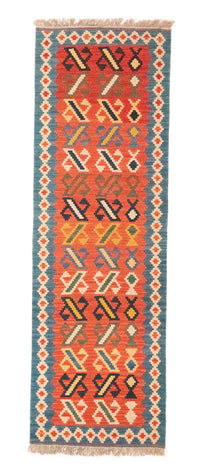 Runner Kelim Carpet - orientalisk matta - 203 x 65 cm - orange
