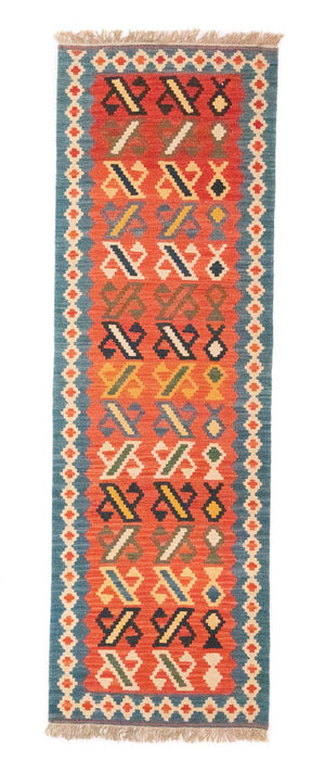 Runner Kelim Carpet - orientalisk matta - 203 x 65 cm - orange