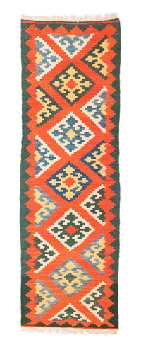 Runner Kelim Carpet - orientalisk matta - 207 x 62 cm - orange