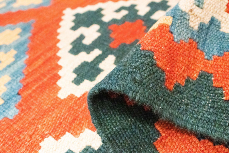 Runner Kelim Carpet - orientalisk matta - 207 x 62 cm - orange