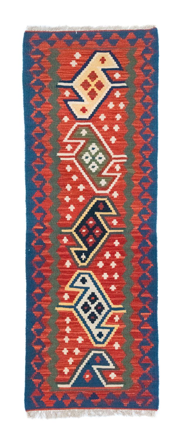 Runner Kelim Carpet - orientalisk matta - 194 x 64 cm - orange
