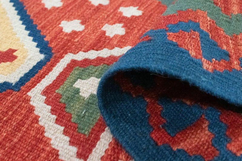 Runner Kelim Carpet - orientalisk matta - 194 x 64 cm - orange