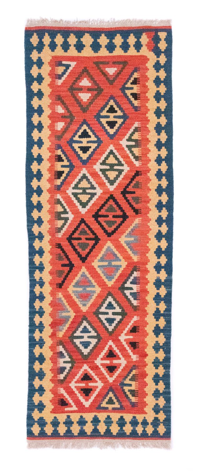 Runner Kelim Carpet - orientalisk matta - 200 x 70 cm - orange