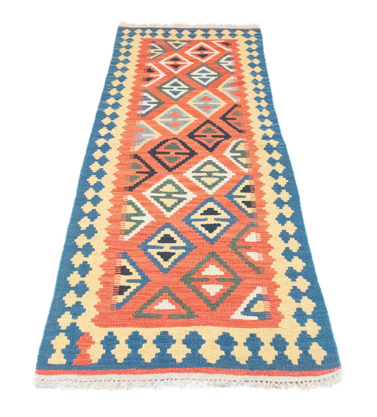 Runner Kelim Carpet - orientalisk matta - 200 x 70 cm - orange