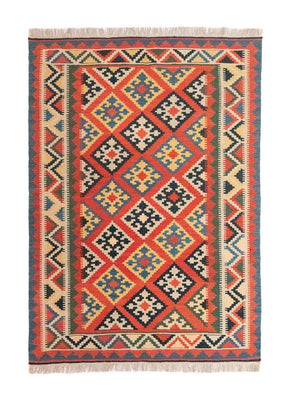 Kelim Carpet - orientalisk matta - 212 x 148 cm - orange