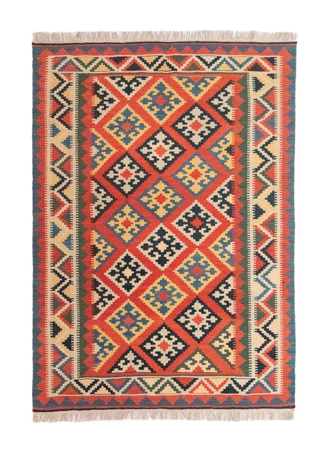 Kelim Carpet - orientalisk matta - 212 x 148 cm - orange