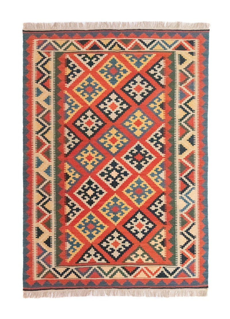 Kelim Carpet - orientalisk matta - 212 x 148 cm - orange