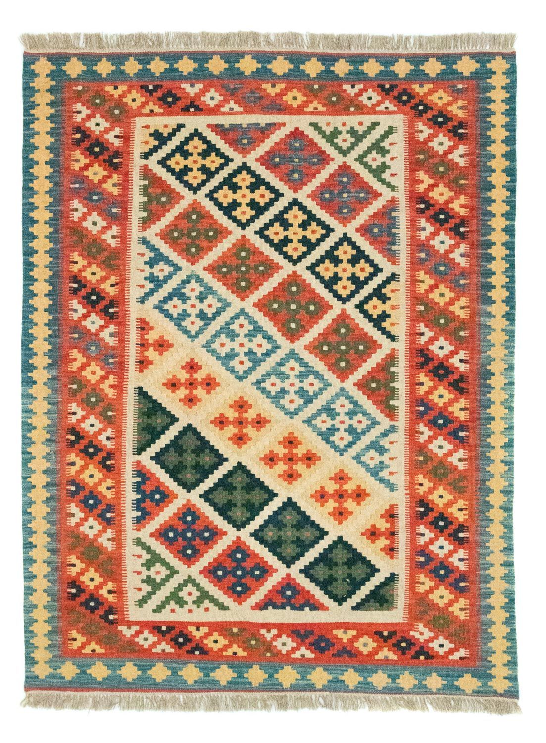 Kelim Carpet - orientalisk matta - 202 x 153 cm - orange