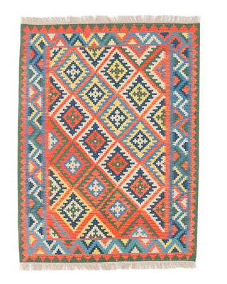 Kelim Carpet - orientalisk matta - 196 x 150 cm - orange