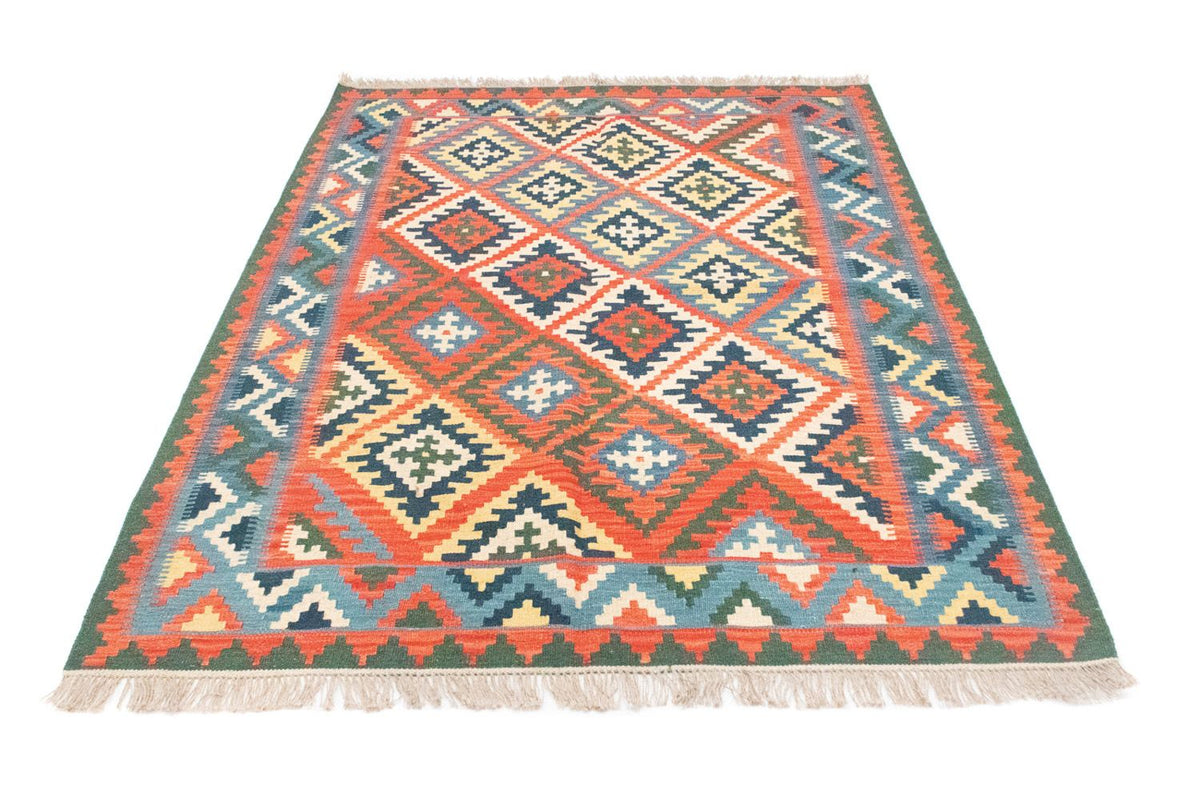 Kelim Carpet - orientalisk matta - 196 x 150 cm - orange