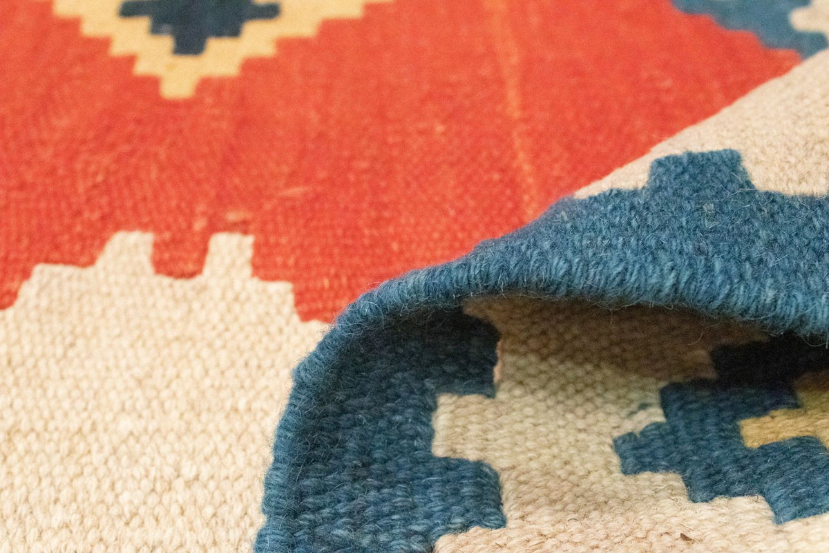 Kelim Carpet - orientalisk matta - 196 x 150 cm - orange