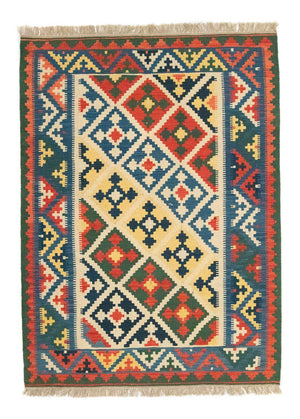 Kelim Carpet - orientalisk matta - 200 x 147 cm - blå