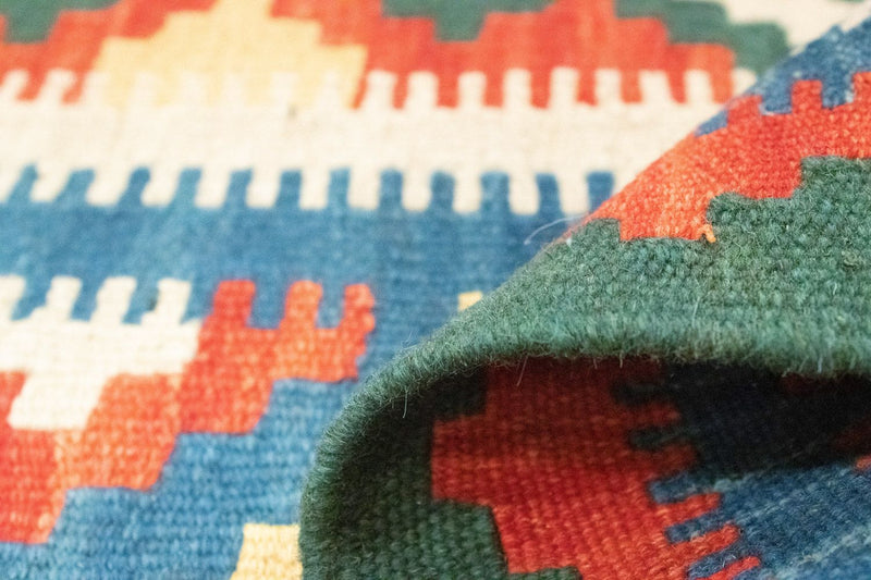 Kelim Carpet - orientalisk matta - 200 x 147 cm - blå