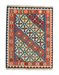 Kelim Carpet - orientalisk matta - 200 x 155 cm - blå